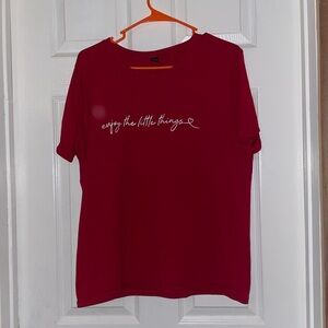SHEIN Red Crewneck Tee